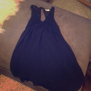 Black open back dress
